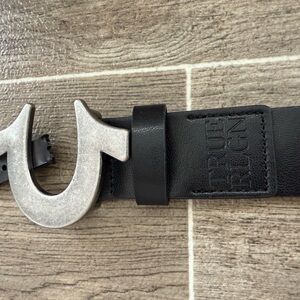 True Religion Black Belt Bag with Silver Accent